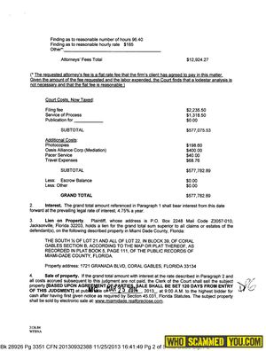 Bankrupted individual pays $577,782.89 on foreclosed home.