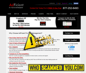 Scam - Adficient.com SCAM Site, Fraud Deceit & Extortion